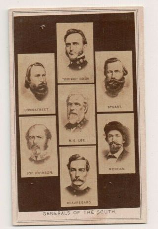 Vintage Cdv Confederate Generals Of The South Robert E.  Lee,  Longstreet Stuart