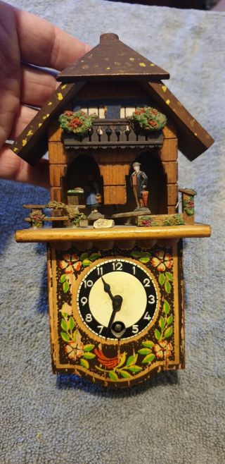Vintage Toggili Small Cuckoo Clock W/humidity Gauge For Repair