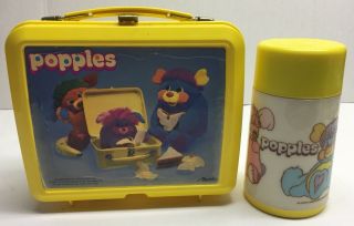 Vintage 1986 Aladdin Popples Lunch Box And Thermos