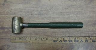 Vintage Hackett Brass Head Hammer,  2lbs.  13.  3oz. ,  3 " Head,  1 - 1/16 " Diameter Faces