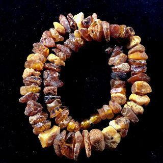 Vintage Honey & Egg Yolk Baltic Chunky Amber Necklace Amber Nugget Beads 3