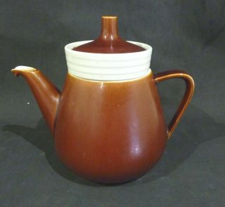 Vintage Villeroy & Boch Teapot,  Brown & Cream,  Infuser,  Dripless Spout 5 - 6 Cups