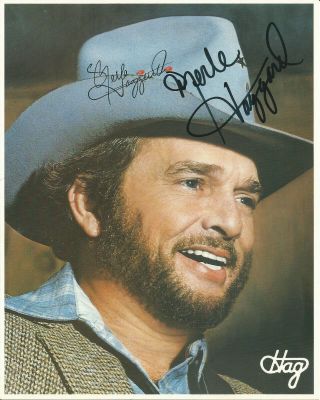 Merle Haggard Gorgeous Vintage Hand Signed Autographed Photo D.  2016