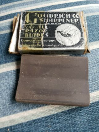 Vintage Goodrich Razor Sharpener Stone - Antique Hone / Whetsone For All Blades
