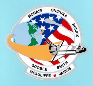 Nasa 1986 Space Shuttle Challenger Vintage Crew Sticker Mcnair Onizuka Resnik
