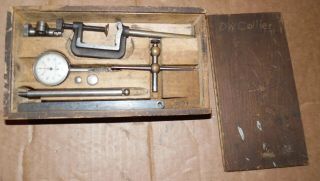 Vintage Starrett 196a Dial Test Indicator Set In Wood Box