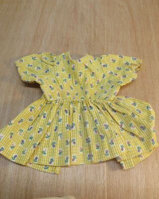 Vintage Terri Lee Smocked Yellow Print Dress