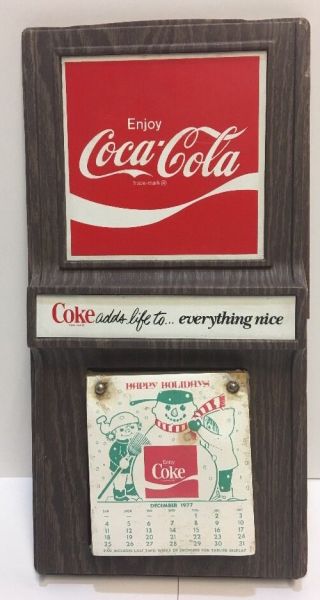 Vintage 1977 Enjoy Coca - Cola Advertising Calendar