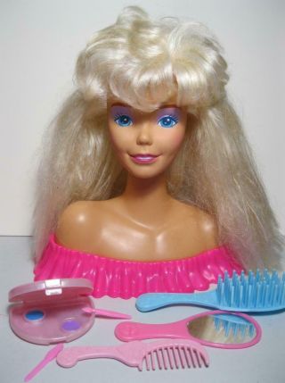 Arco 1990s Barbie Doll Styling Head Mannequin Acc.  Vintage Brush Comb Makeup