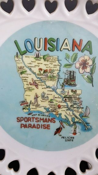 Vintage Louisiana Historic Souvenir Plate - 7 1/4 