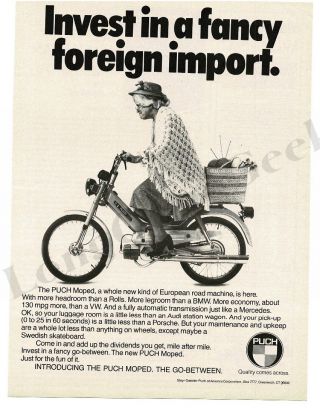 1976 Puch Moped Granny Rider Vtg Print Ad