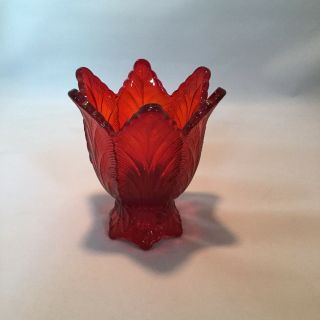 Fenton Vintage Ruby Red Glass 2 Way Candle Holder