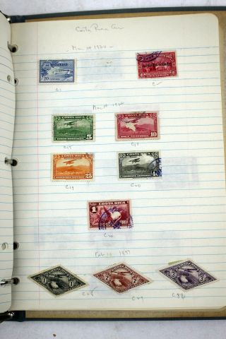 Vintage Antique Home Made Stamp Album Binder with Stamps 4