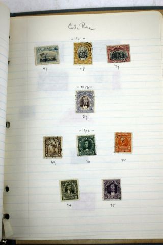 Vintage Antique Home Made Stamp Album Binder with Stamps 5