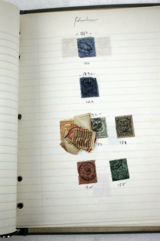 Vintage Antique Home Made Stamp Album Binder with Stamps 6