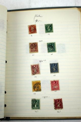 Vintage Antique Home Made Stamp Album Binder with Stamps 7