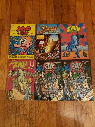 Zap Comic Number 2,  3,  4,  5x2,  6 Vintage Comic Books