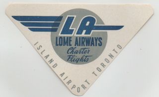 Vintage Airline Baggage Label - Lome Airways (canada)