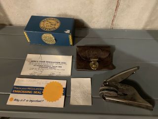 Vintage Notary Public Seal (indiana) With Box/instructions