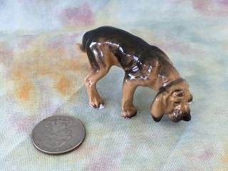 Hagen Renaker Tiny Miniature Bloodhound Hunting Dog Vintage Hr Ceramic Figurine