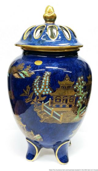 Vintage Carlton Ware Kang Hsi 2021 Art Deco Enamel Porcelain Censer Jar