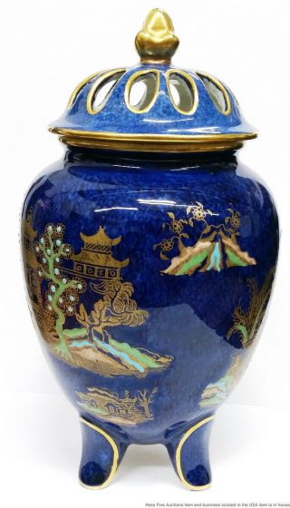Vintage Carlton Ware Kang Hsi 2021 Art Deco Enamel Porcelain Censer Jar 2