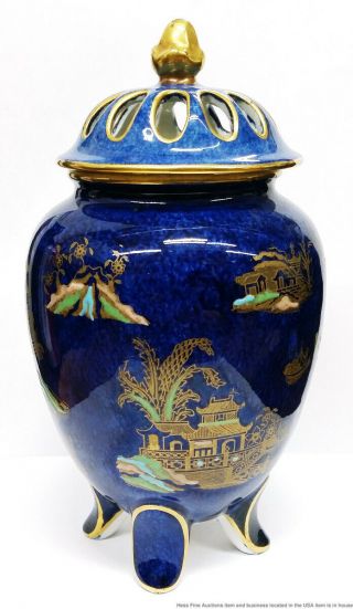 Vintage Carlton Ware Kang Hsi 2021 Art Deco Enamel Porcelain Censer Jar 3