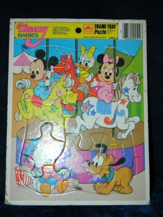 Vintage Vtg 1986 Disney Babies Frame Tray Golden Puzzle 4512b - 41