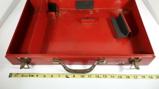 RARE VINTAGE Large Metal MILWAUKEE Heavy Duty Tool Box 19x12x3.  5 3