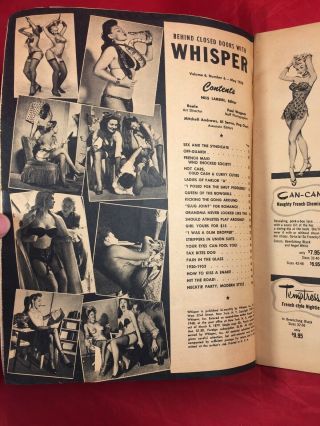 Vtg Whisper Mag V3 3 1953 Peter Driben Bettie Page Heels Risqué Girlie Pinups 2
