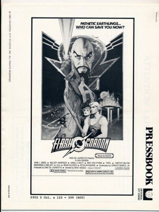 Flash Gordon Movie Art Ads Press Book Kit Promo Rare Vintage Cult Film 1980