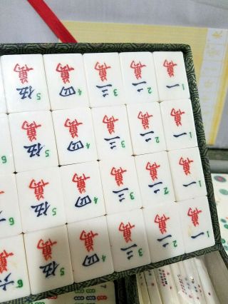 Vintage 70s Traditional CHINESE Mahjong MAH JONG Tile GAME Set w/ Case, 4