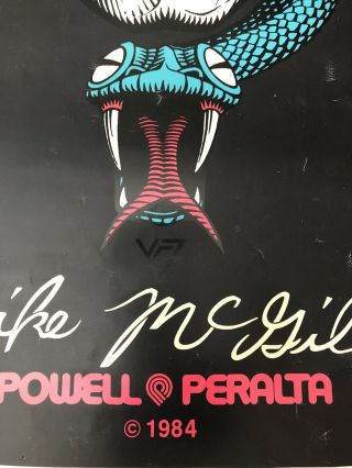 Vintage Mike McGill Poster Powell Peralta Skateboard 1984 2