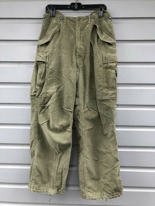 Vintage Korean War Vietnam War Army Green Men’s Military Trousers Uniform Pants