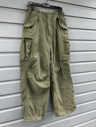 Vintage Korean War Vietnam War Army Green Men’s Military Trousers Uniform Pants 2