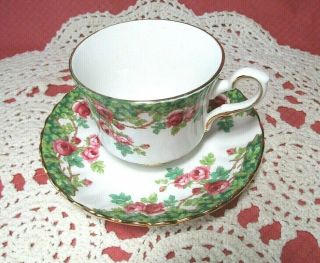 Vtg Roses Old English Garden Royal Stafford Bone China Tea Cup/saucer England