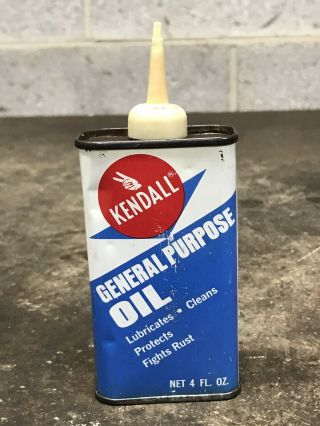 Nos Vintage Kendall Household Oil Handy Oiler 4oz Can Gas Oil