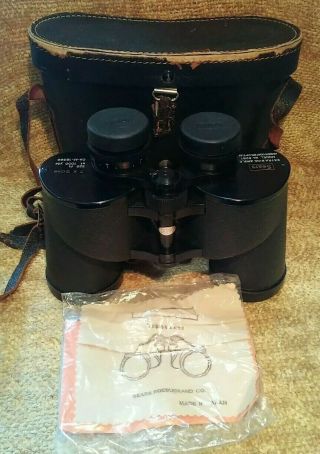 Vintage Sears Binoculars Model 6281 7x50 Mm With Case Extra Wide Angle