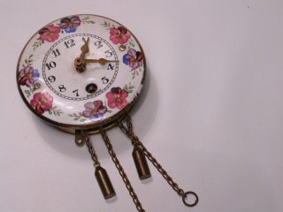 Vintage Uhren Thoma Baden Miniature Porcelain Brass Clock Germany