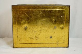 Vintage Patterson ' s Seal Cut Plug Yellow Basketweave Lunchbox Tobacco Tin 6
