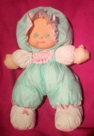 Vintage Fisher Price Puffalump Kids 1991 Aqua Plush Baby Doll 13 " Alot Of Plump