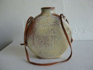 Vtg Frankoma Pottery Thunderbird Water Canteen Vase Grand Canyon Az Souvenir Ex