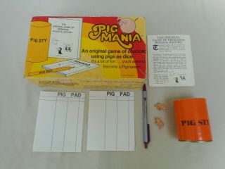 Vintage 1977 Pig Mania Game Of Chance Using Pigs As Dice Family Fun 6,