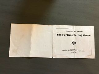 1890 The Fortune Telling Game Parker Bros.  Salem,  Mass Vintage Complete 7