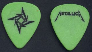 Metallica Black On Green Ninja Star James Hetfield Vintage 1996 Tour Guitar Pick