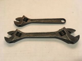Vintage 8 - 10 " Double - Ended Crescent Wrench Jamestown Ny & 8 " Reg.  Adj.  Wrench
