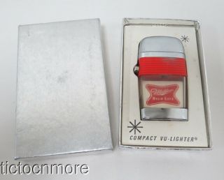 Vintage Scripto Compact Vu - Lighter Miller High Life Promo Cigarette Lighter