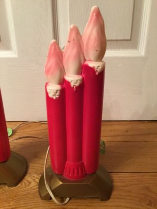 Extremely Rare Candle Blow Molds Pair Antique Vintage Christmas 4