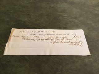 Vintage 1849 To The Ordinary Of Charleston District Receipt Document