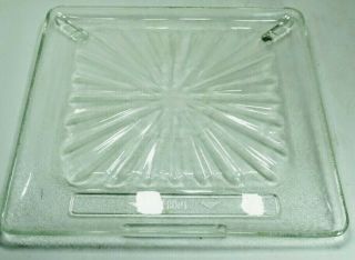 Vintage Square Starburst Microwave Glass Tray Amana Radar Range 13 ½ " X 14 ½ "